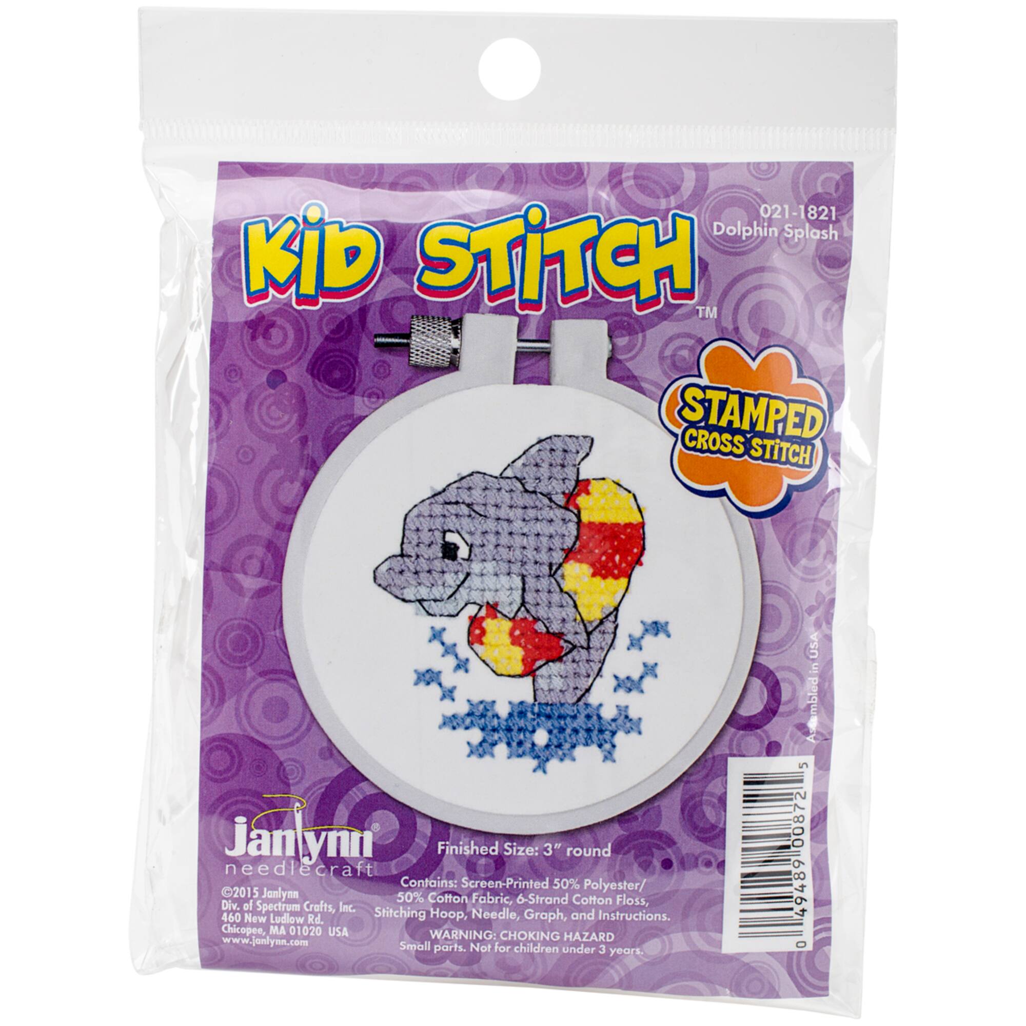 Janlynn® Kid Stitch Dolphin Splash Stamped Cross Stitch Kit
